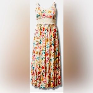 Torrid Size 0 washable floral maxi with lace